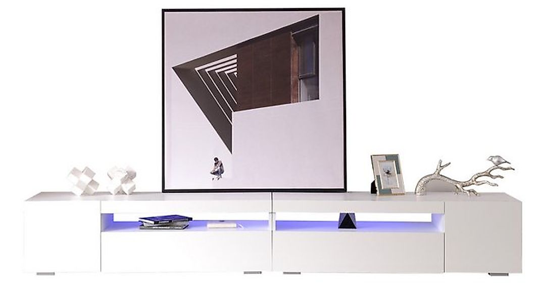 MODFU TV-Schrank TV Lowboard Fernsehschrank (Weiß) LED -Licht im 4 farben T günstig online kaufen