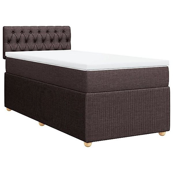 vidaXL Bett Boxspringbett mit Matratze Dunkelbraun 90x200 cm Stoff günstig online kaufen