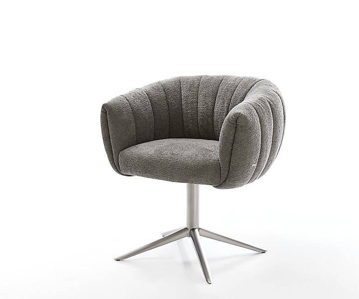 Drehstuhl Jada-Flex Bouclé Soft Schlamm Fußkreuz Edelstahl 360° drehbar Wip günstig online kaufen