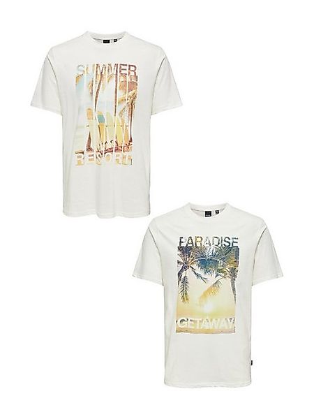 ONLY & SONS T-Shirt 2er-Set Rundhals Kurzarm (1-tlg) ONSMAGDY LIFE REG PHOT günstig online kaufen