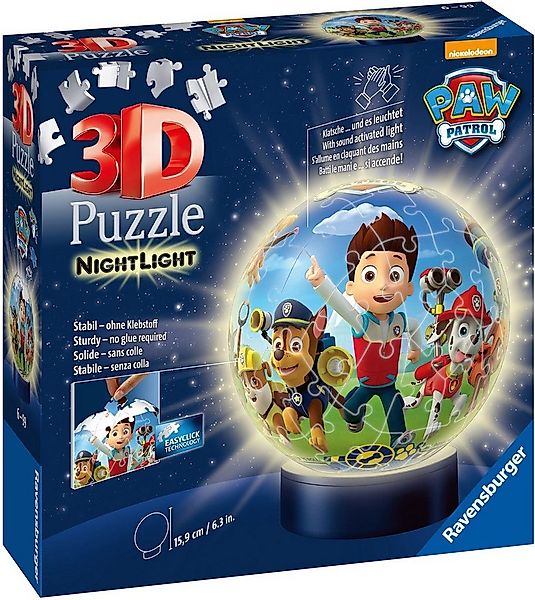 Ravensburger Puzzleball Nachtlicht PAW Patrol, 72 Puzzleteile, mit Leuchtso günstig online kaufen