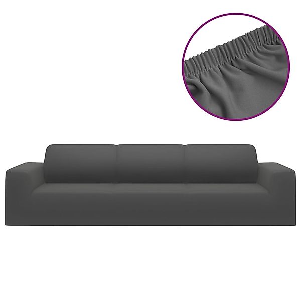 vidaXL Sofahusse, Stretch Sofahusse 4-Sitzer Anthrazit günstig online kaufen
