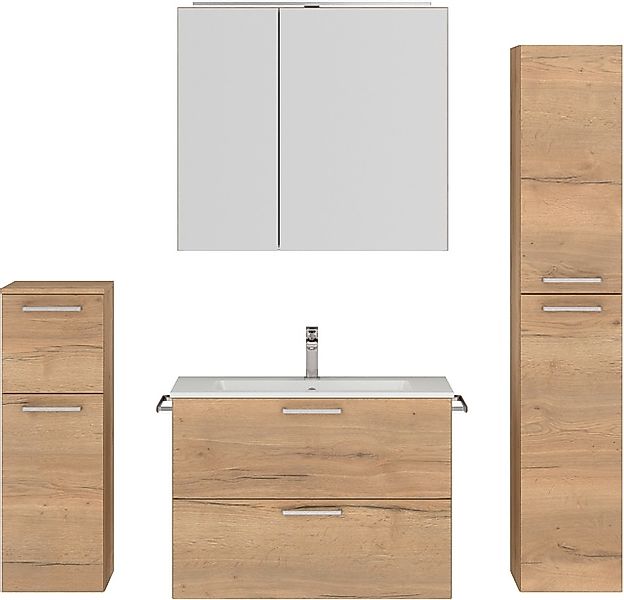 nobilia® Badmöbel-Set »Tolvina«, (4 St., vormontiert, mit Soft-Close), inkl günstig online kaufen