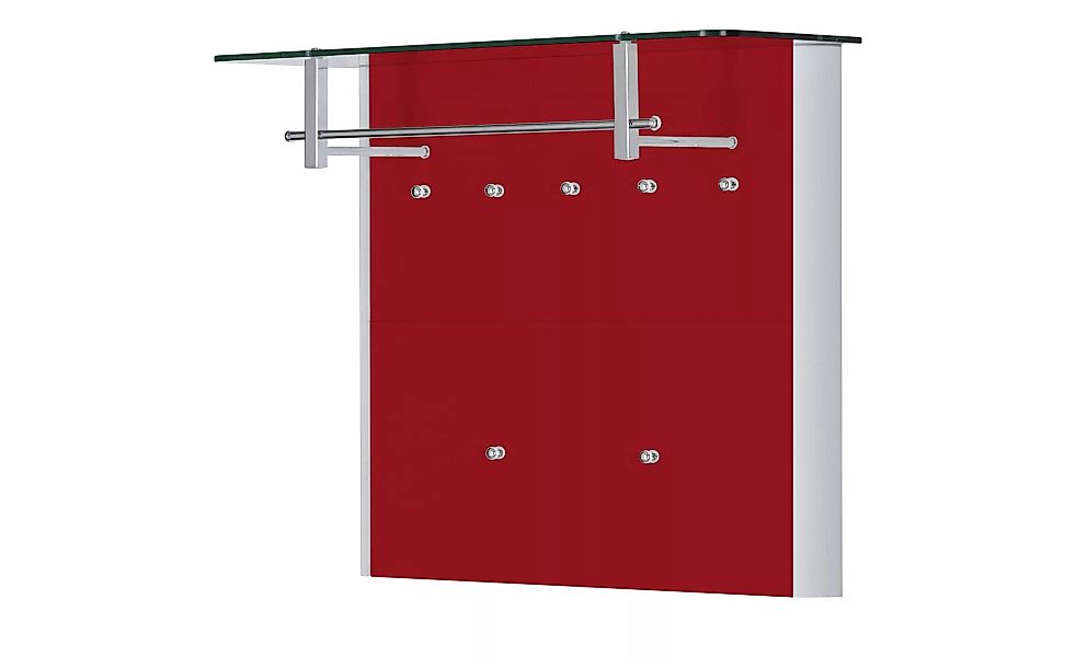 Garderobenpaneel  Juno ¦ rot ¦ Holzwerkstoff,Glas ¦ Maße (cm): B: 96 H: 78 günstig online kaufen
