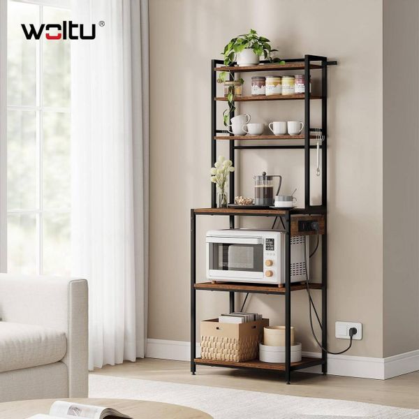 Woltu Küchenregal, 1-tlg., 6-stöckig, 6 Haken, günstig online kaufen