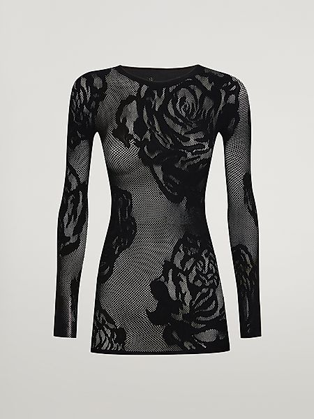 Wolford - Net Roses Top Long Sleeves, Frau, black, Größe: M günstig online kaufen
