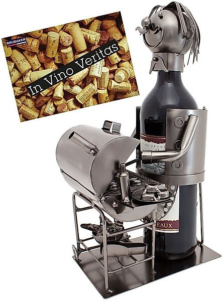 BRUBAKER Weinflaschenhalter Barbecue Grill Flaschenhalter, (inklusive Grußk günstig online kaufen