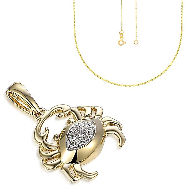 Stella-Jewellery Kettenanhänger 585er Gelbgold Anhänger Krebs günstig online kaufen
