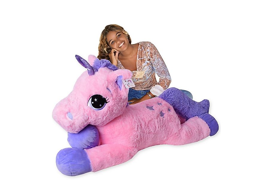 TE-Trend Kuscheltier Einhorn 110cm XXL Plüschtier Stofftier Pferd Rosa (ges günstig online kaufen