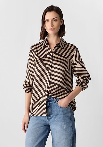 comma Langarmbluse Bluse Satinierte Hemdbluse mit günstig online kaufen