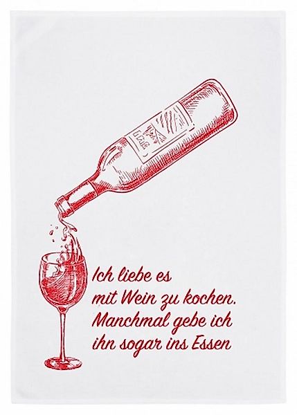 17,30 Hamburg Geschirrtuch LIEBE ES MIT WEIN ZU KOCHEN: MANCHMAL SOGAR INS günstig online kaufen