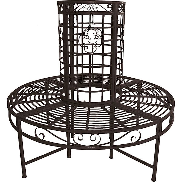 Garden Pleasure Baumbank Larissa Pulverbeschichtet Ø 121 cm x 112 cm Schwar günstig online kaufen