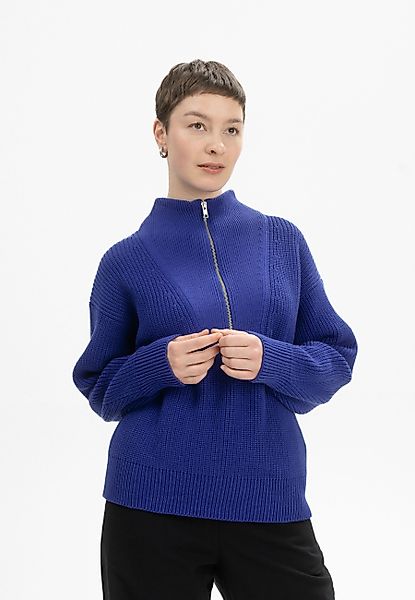MELA Strickpullover Damen Rippstrick Troyer KIMAYA günstig online kaufen