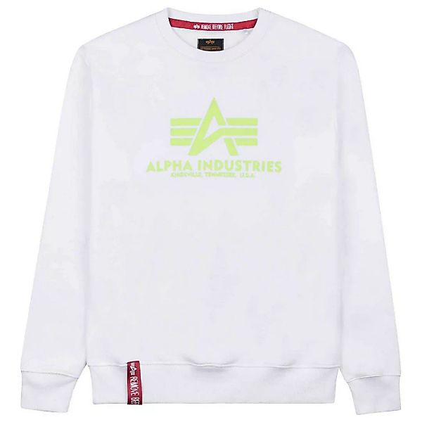 Alpha Industries Basic Neon Print Sweatshirt 2XL White / Neon Yellow günstig online kaufen