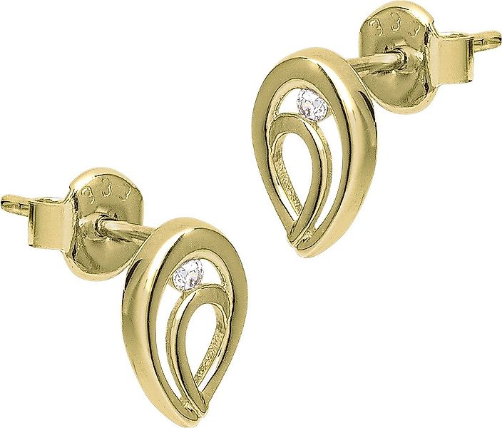 GoldDream Paar Ohrstecker GoldDream 333er Gold weiß Oval Zirkonia (Ohrsteck günstig online kaufen