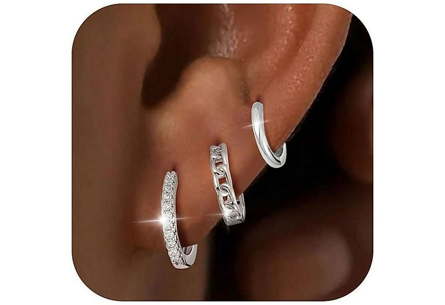 LuxusKollektion Schmuckset Creolen Ohrringe Silber 925 vergoldet 14K Damen günstig online kaufen