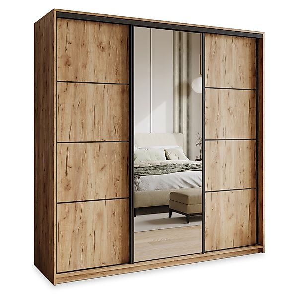 Masseno Schwebetürenschrank VARO Kleiderschrank mit Spiegel günstig online kaufen