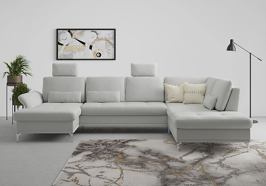 Home affaire Wohnlandschaft "Palm Beach U-Form" Federkern, mit Sitztiefenve günstig online kaufen