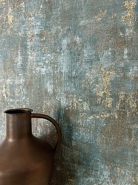 Newroom Vliestapete, Blau Tapete Modern Putz günstig online kaufen