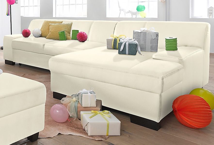 DOMO collection Ecksofa "Norma Top, elegant und modern, flache Armlehnen, k günstig online kaufen