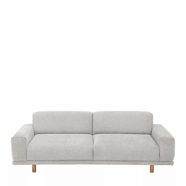 Dreisitzer Couch Silbergrau aus Flachgewebe Skandi Design günstig online kaufen