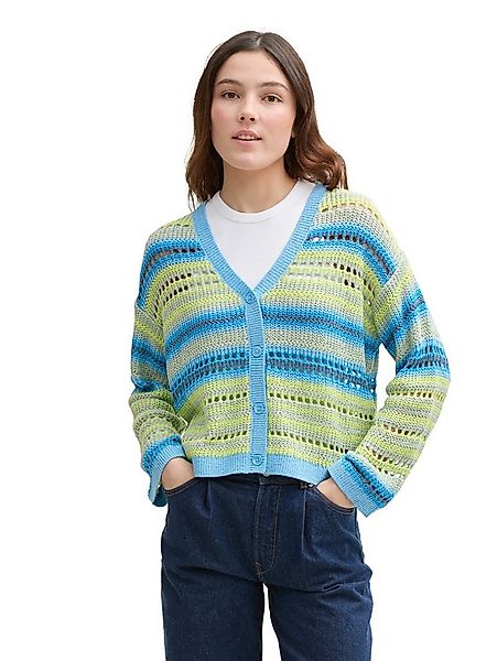 TOM TAILOR Denim Cardigan mit Streifen Muster günstig online kaufen