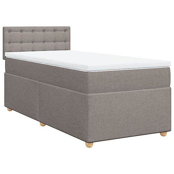 vidaXL Bett Boxspringbett mit Matratze Taupe 100x200 cm Stoff günstig online kaufen