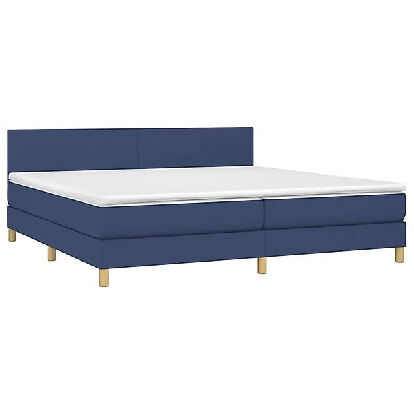 vidaXL Boxspringbett mit Matratze & LED Blau 200x200 cm Stoff 3133587 günstig online kaufen