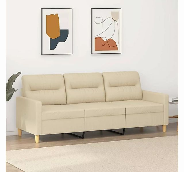 vidaXL Sofa 3-Sitzer-Sofa Creme 180 cm Stoff günstig online kaufen