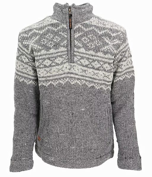 Guru-Shop Strickjacke Wollpullover, Troyer Wollpullover,.. günstig online kaufen