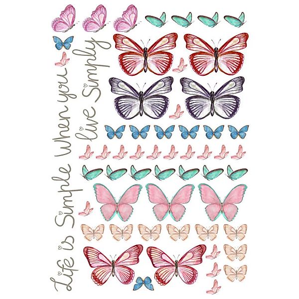 Dekosticker Schmetterlinge bunt B/L: ca. 50x70 cm 2 tlg. günstig online kaufen