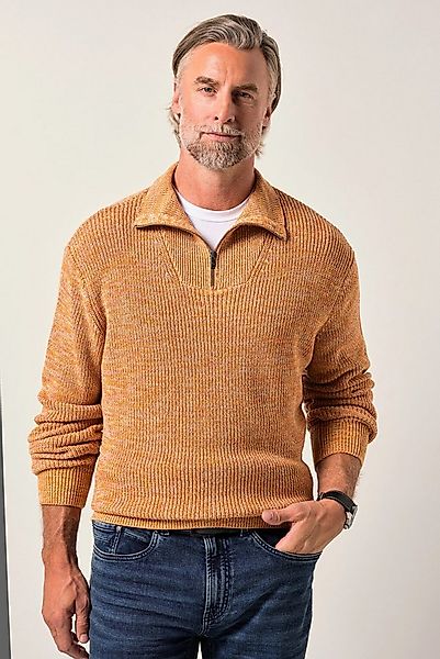 Boston Park Rundhalspullover Boston Park Troyer Melangestrick Zippkragen bi günstig online kaufen