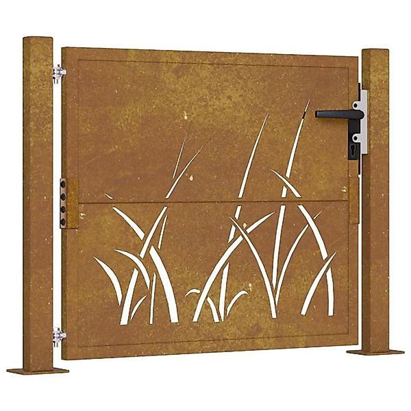 vidaXL Gartentor 105x105 cm Cortenstahl Gras-Design 153173 günstig online kaufen