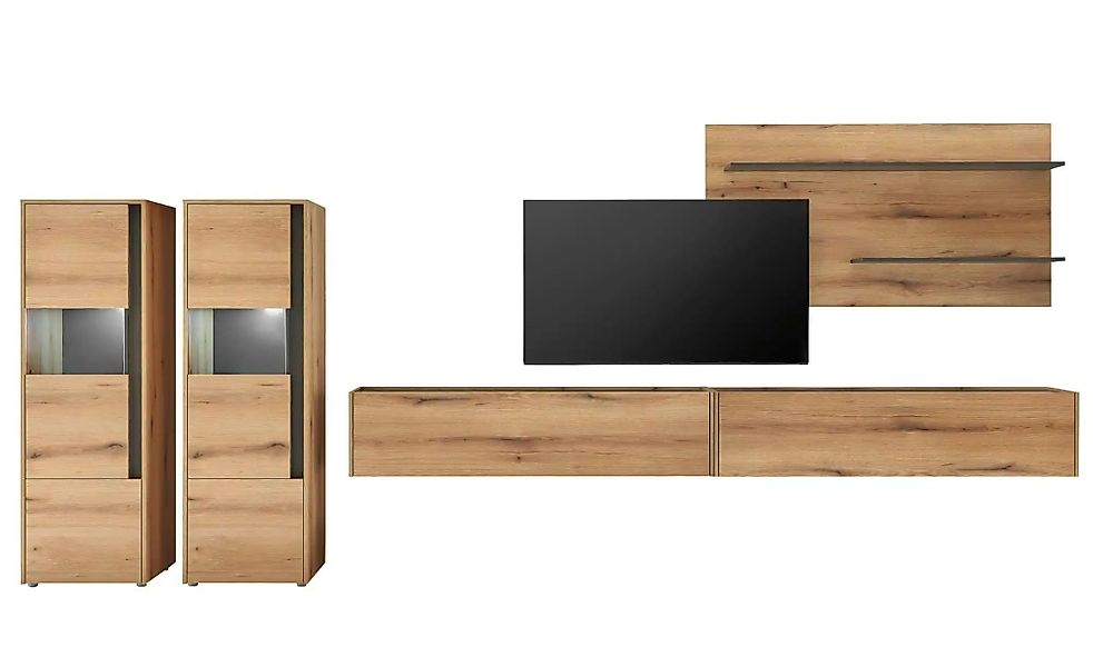 Wohnwand   ¦ holzfarben ¦ Maße (cm): B: 440 H: 180 T: 40.0 Kommoden & Sideb günstig online kaufen