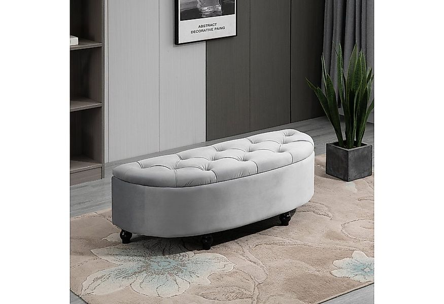 HOMCOM Sitzbank Sitzhocker mit Stauraum geöffnetem Deckel (Bank, 1-St., Hoc günstig online kaufen