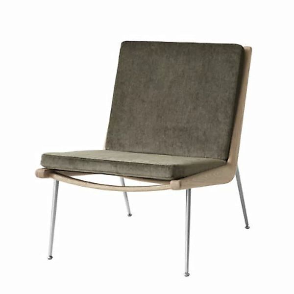 Gepolsterter Sessel Boomerang HM1 (1956) textil grün / Eiche - &tradition - günstig online kaufen