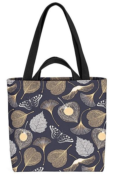 VOID Henkeltasche (1-tlg), Gepresste Blätter Ginkgo Pflanzen schmetterling günstig online kaufen