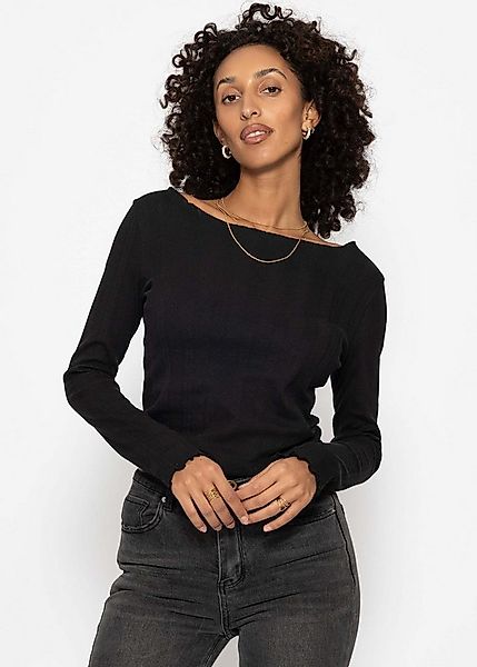 SASSYCLASSY Langarmshirt Pointelle Langarmshirt für Damen Feminines Top mit günstig online kaufen