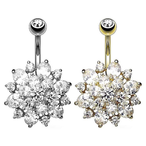 Taffstyle Bauchnabelpiercing Piercing Chirurgenstahl Kristall Dahlia, günstig online kaufen