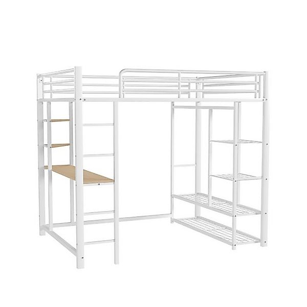 Gotagee Hochbett Metallbett Einzelbett Kinderbett mit Tisch einfachen Kleid günstig online kaufen
