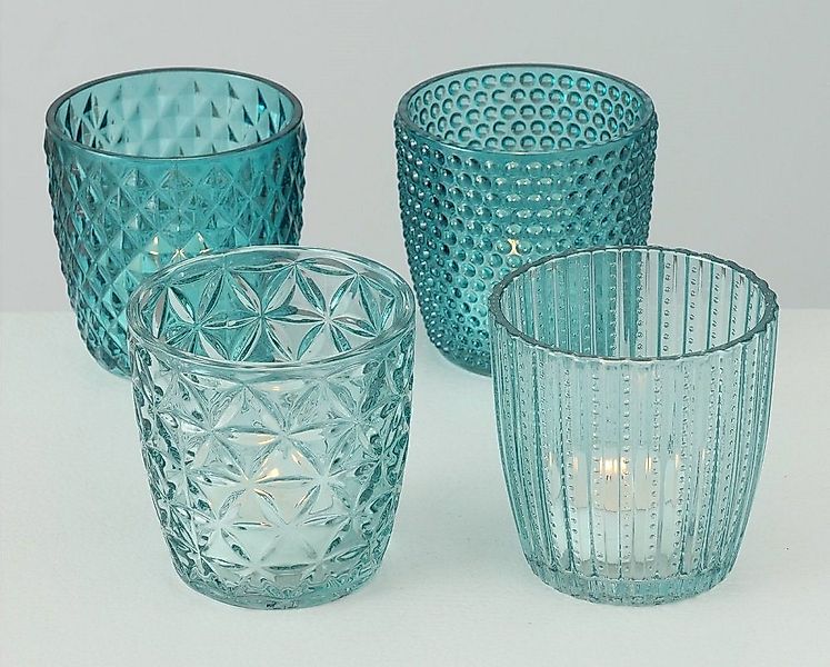 BOLTZE Windlicht Marilu 4er Set, Petrol günstig online kaufen