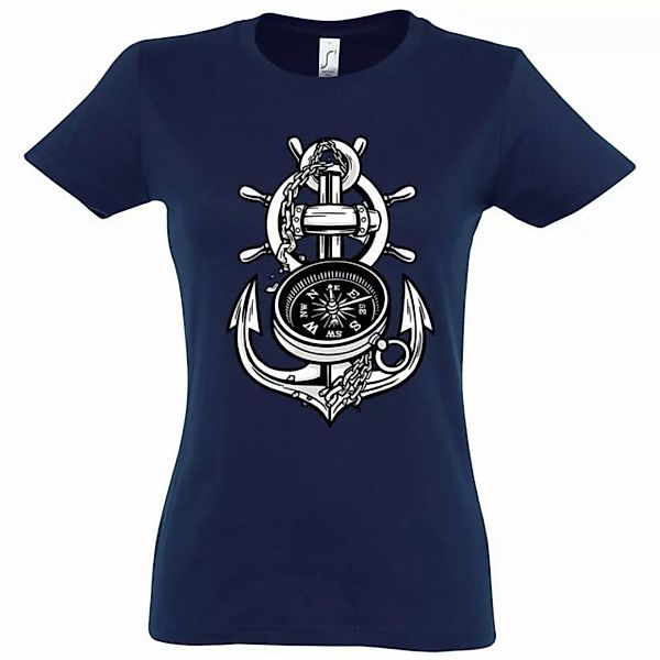 Youth Designz T-Shirt Anker Kompass Damen T-Shirt mit trendigem Frontprint günstig online kaufen