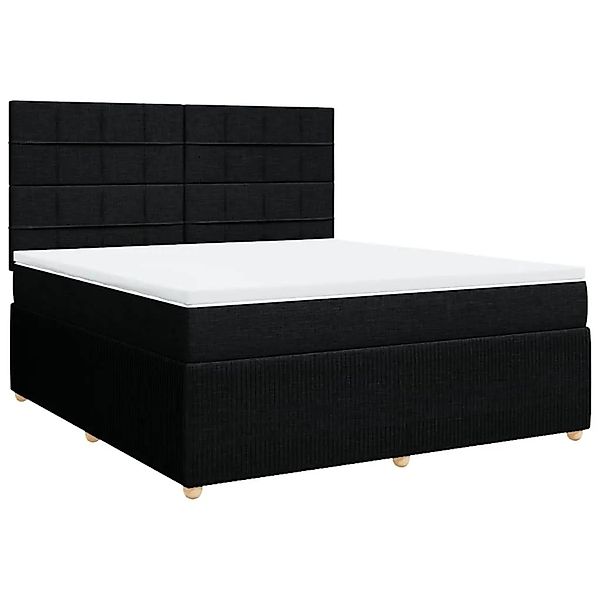 vidaXL Boxspringbett mit Matratze Schwarz 180x200 cm Stoff 3292137 günstig online kaufen