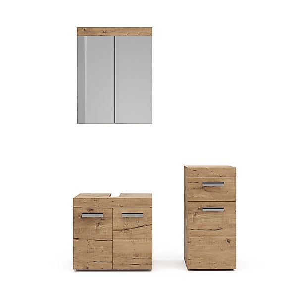 Vicco Badmöbel-Set Luna, Eiche, 3 Teile, mit Midischrank, (3-St., 3er Set) günstig online kaufen