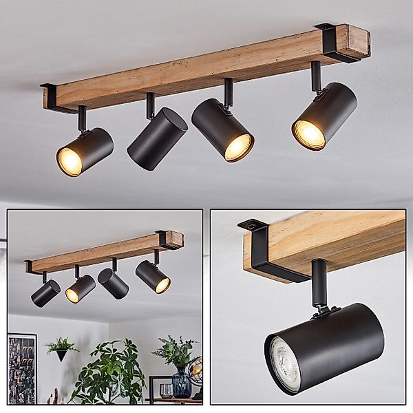 hofstein Deckenleuchte Deckenlampe aus Metall/Holz in günstig online kaufen
