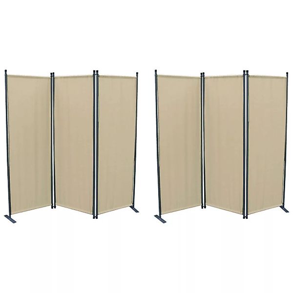 Grasekamp Paravent beige Stahl H/L: ca. 170x165 cm günstig online kaufen