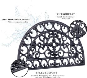 HANSE Home Fußmatte "Mix Mats Gusseisen-Optik Gummi Fleur, Türmatte" halbru günstig online kaufen