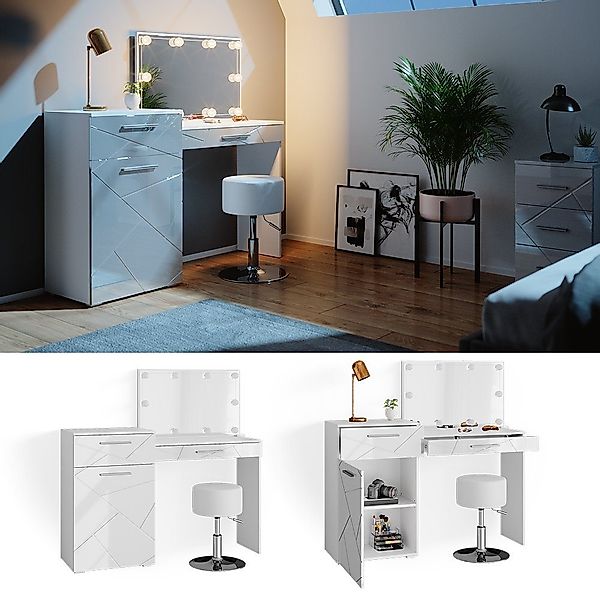 Vicco Schminktisch Irma, Weiß, 135 cm günstig online kaufen