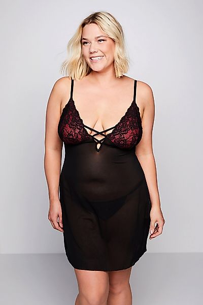 Ulla Popken Nachthemd 2er-Pack Négligé V-Ausschnitt günstig online kaufen