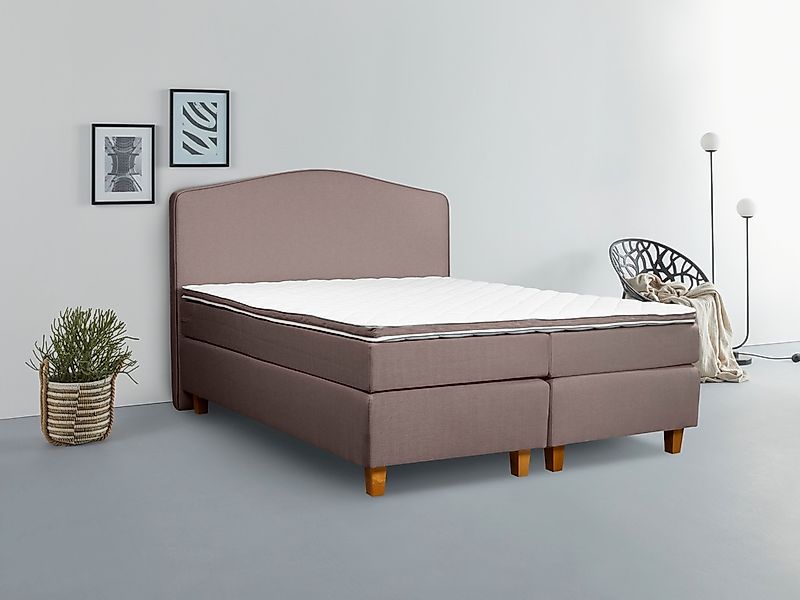 INOSIGN Boxspringbett "Jalma" Füße aus massiver Birke ; Inkl. Topper günstig online kaufen